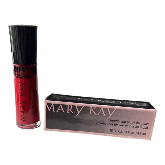 New In Box Mary Kay Nourishine Plus Lip Gloss Rock N Red #047953 Full Size - Picture 1 of 4